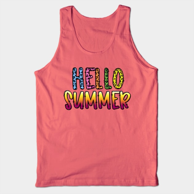 Hello Summer Cheetah design Tank Top by YOYtees